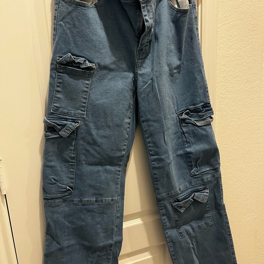 Stylish Blue Cargo Jeans